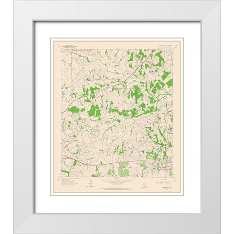 Chappell Hill Texas Quad - USGS 1963 White Modern Wood Framed Art Print with Double Matting by USGS