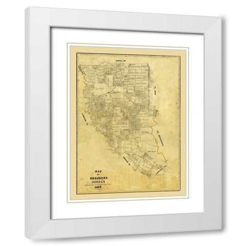 Cherokee County Texas - Arlitt 1877 White Modern Wood Framed Art Print with Double Matting by Arlitt