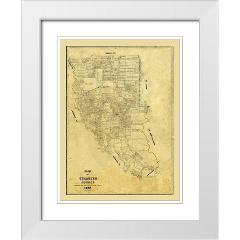 Cherokee County Texas - Arlitt 1877 White Modern Wood Framed Art Print with Double Matting by Arlitt