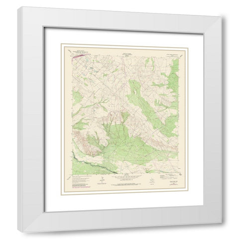 China Lake Texas Quad - USGS 1981- 23 x 28.23 White Modern Wood Framed Art Print with Double Matting by USGS