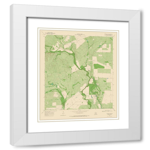 Cayman Lake Texas Quad - USGS 1969 White Modern Wood Framed Art Print with Double Matting by USGS