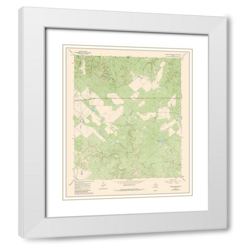 Cedar Mountain Texas Quad - USGS 1981 White Modern Wood Framed Art Print with Double Matting by USGS