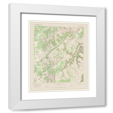 Caddo NE Texas Quad - USGS 1967 White Modern Wood Framed Art Print with Double Matting by USGS