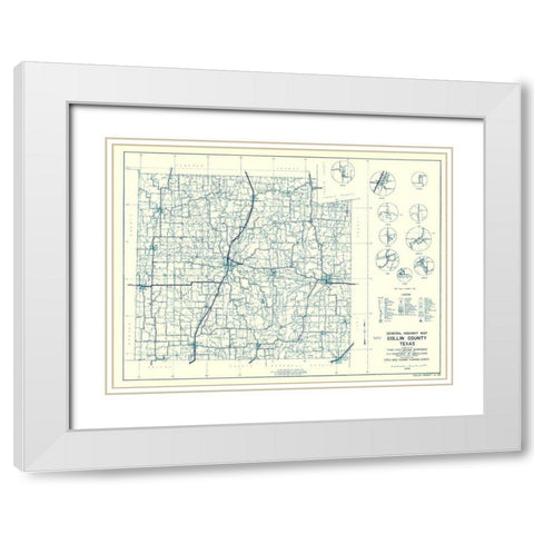 Collin Texas Highway - Highway Dept 1936 White Modern Wood Framed Art Print with Double Matting by Highway Dept
