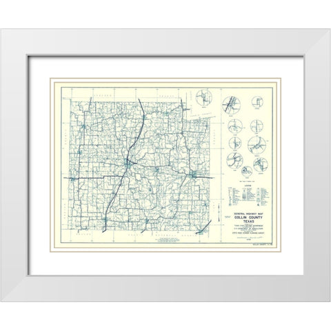Collin Texas Highway - Highway Dept 1936 White Modern Wood Framed Art Print with Double Matting by Highway Dept