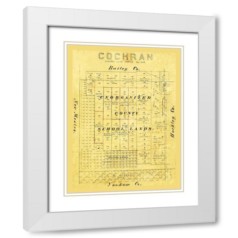 Cochran County Texas - 1884 White Modern Wood Framed Art Print with Double Matting by Unknown