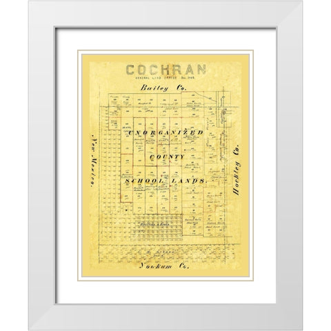Cochran County Texas - 1884 White Modern Wood Framed Art Print with Double Matting by Unknown