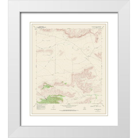 Cap Rock Butte Texas Quad - USGS 1968 White Modern Wood Framed Art Print with Double Matting by USGS
