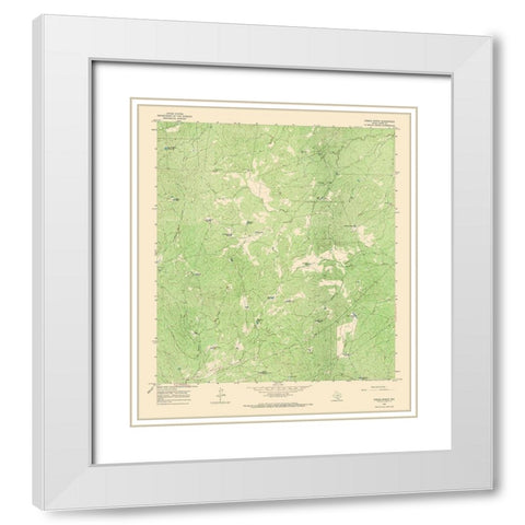 Cibolo Ranch Texas Quad - USGS 1965 White Modern Wood Framed Art Print with Double Matting by USGS