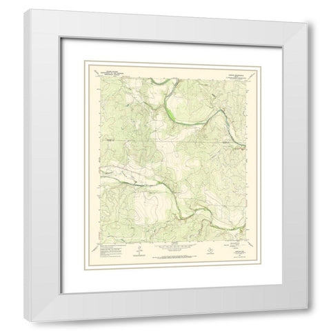 Concho Texas Quad - USGS 1967 White Modern Wood Framed Art Print with Double Matting by USGS