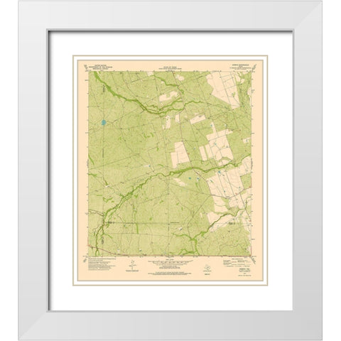 Cometa Texas Quad - USGS 1974 White Modern Wood Framed Art Print with Double Matting by USGS