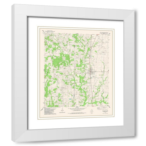 Collinsville Texas Quad - USGS 1982 White Modern Wood Framed Art Print with Double Matting by USGS