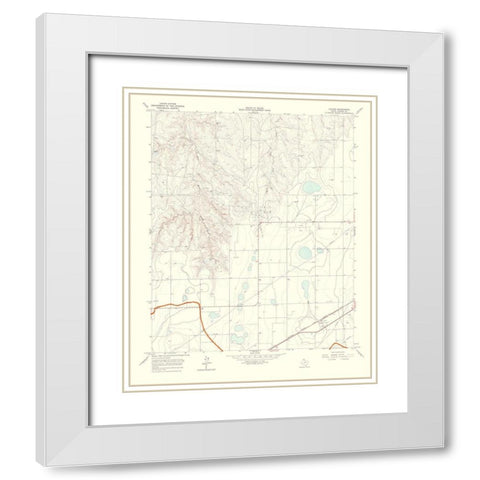 Cuyler Texas Quad - USGS 1967 White Modern Wood Framed Art Print with Double Matting by USGS