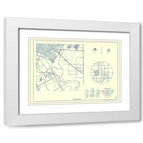 Dallas Texas Cities 4 of 4 - Highway Dept 1936 White Modern Wood Framed Art Print with Double Matting by Highway Dept