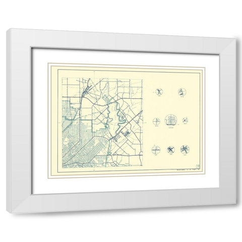 Dallas Texas Cities 3 of 4 - Highway Dept 1936 White Modern Wood Framed Art Print with Double Matting by Highway Dept