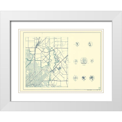 Dallas Texas Cities 3 of 4 - Highway Dept 1936 White Modern Wood Framed Art Print with Double Matting by Highway Dept