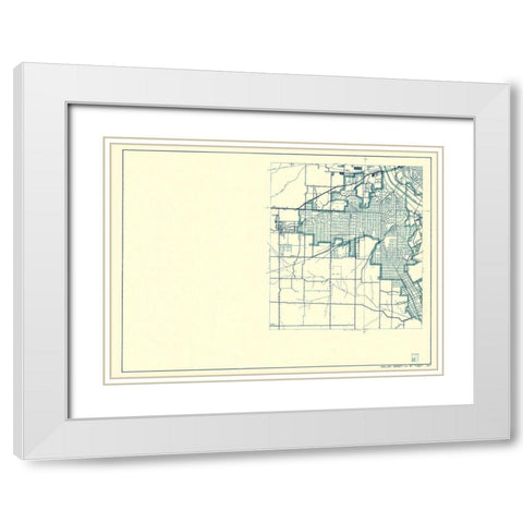 Dallas Texas Cities 2 of 4 - Highway Dept 1936 White Modern Wood Framed Art Print with Double Matting by Highway Dept