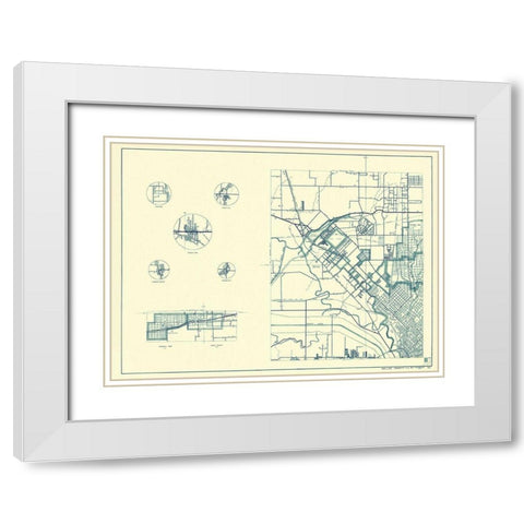 Dallas Texas Cities 1 of 4 - Highway Dept 1936 White Modern Wood Framed Art Print with Double Matting by Highway Dept