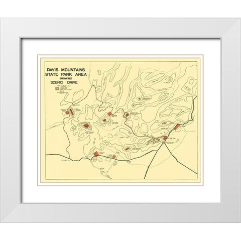 Davis Mountains State Park Texas - Swartz 1935 White Modern Wood Framed Art Print with Double Matting by Swartz