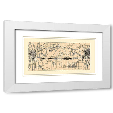 Dallas Tarrant Texas - LOC 1905 White Modern Wood Framed Art Print with Double Matting by LOC