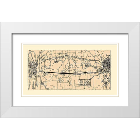 Dallas Tarrant Texas - LOC 1905 White Modern Wood Framed Art Print with Double Matting by LOC