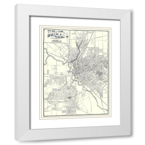 Dallas, Suburbs Texas - Weichsel 1919 White Modern Wood Framed Art Print with Double Matting by Weichsel