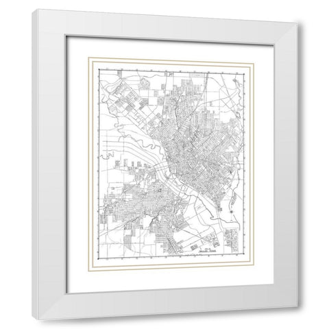 Dallas Texas - 1936 White Modern Wood Framed Art Print with Double Matting by Unknown