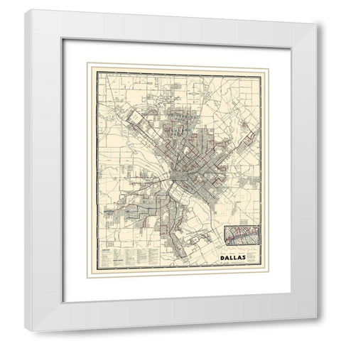 Dallas Texas - Dallas Railway 1941 White Modern Wood Framed Art Print with Double Matting by Dallas Railway