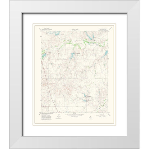 Dads Creek Texas Quad - USGS 1969 White Modern Wood Framed Art Print with Double Matting by USGS
