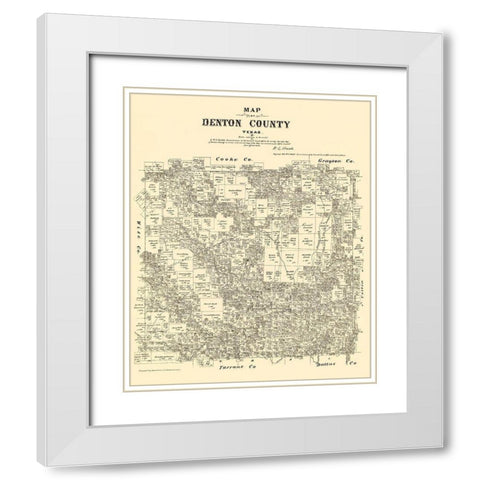 Denton Texas Landowner - Gast 1879 White Modern Wood Framed Art Print with Double Matting by Gast