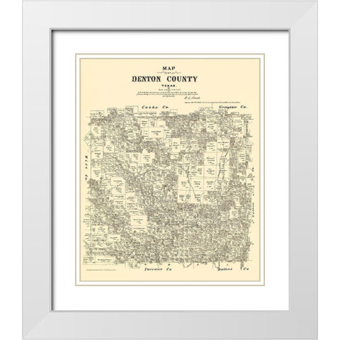 Denton Texas Landowner - Gast 1879 White Modern Wood Framed Art Print with Double Matting by Gast
