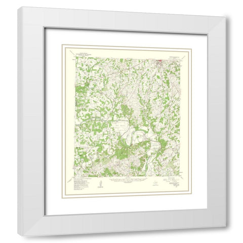 Dennis Texas Quad - USGS 1960 White Modern Wood Framed Art Print with Double Matting by USGS