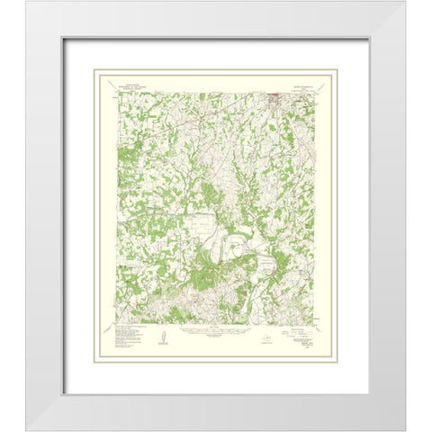 Dennis Texas Quad - USGS 1960 White Modern Wood Framed Art Print with Double Matting by USGS