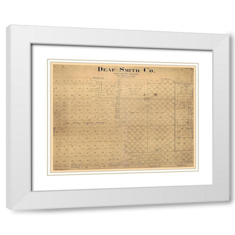 Deaf Smith County Texas - Pressler 1898 White Modern Wood Framed Art Print with Double Matting by Pressler