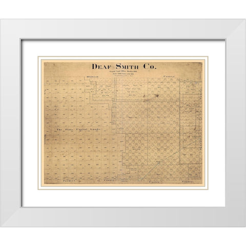 Deaf Smith County Texas - Pressler 1898 White Modern Wood Framed Art Print with Double Matting by Pressler