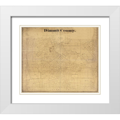 Dimmit County Texas - Beaumont 1894 White Modern Wood Framed Art Print with Double Matting by Beaumont