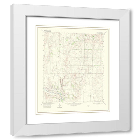 Dozier Texas Quad - USGS 1967 White Modern Wood Framed Art Print with Double Matting by USGS