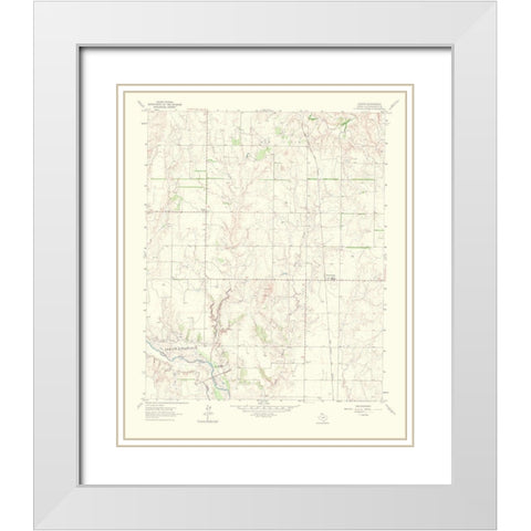 Dozier Texas Quad - USGS 1967 White Modern Wood Framed Art Print with Double Matting by USGS