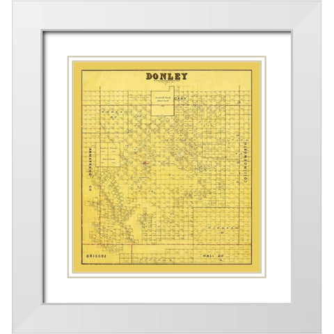 Donley County Texas - 1880 White Modern Wood Framed Art Print with Double Matting by Unknown