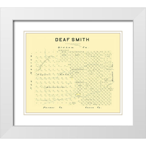 Deaf Smith County Texas - Hamilton 1887 White Modern Wood Framed Art Print with Double Matting by Hamilton