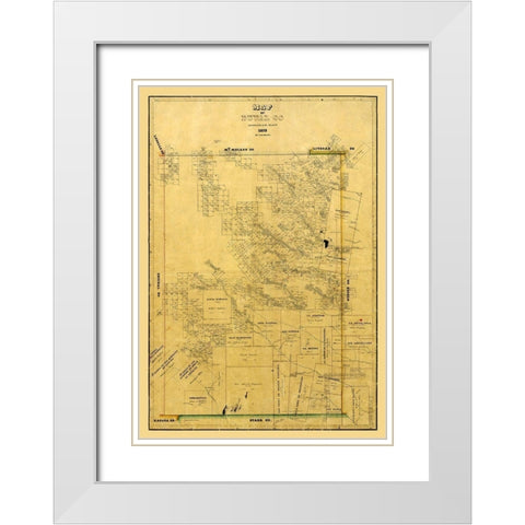 Duval County Texas - Arlitt 1875 White Modern Wood Framed Art Print with Double Matting by Arlitt