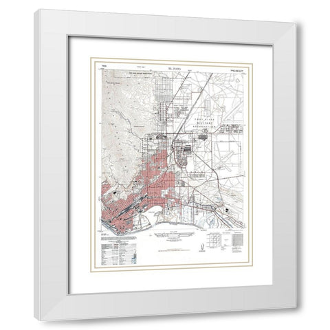 El Paso Texas Sheet - USGS 1947 White Modern Wood Framed Art Print with Double Matting by USGS