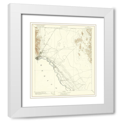 El Paso Texas Quad - USGS 1907 White Modern Wood Framed Art Print with Double Matting by USGS