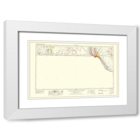 El Paso Texas Quad - USGS 1968 White Modern Wood Framed Art Print with Double Matting by USGS