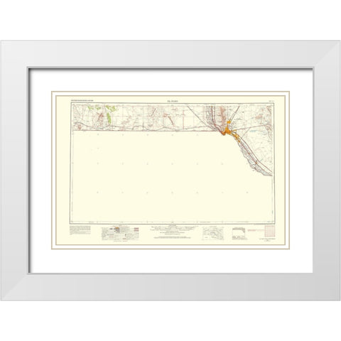 El Paso Texas Quad - USGS 1968 White Modern Wood Framed Art Print with Double Matting by USGS