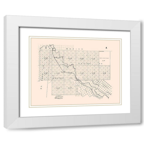 El Paso County Texas - Abrams 1893 White Modern Wood Framed Art Print with Double Matting by Abrams