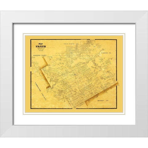 Erath County Texas - Martin 1856 White Modern Wood Framed Art Print with Double Matting by Martin