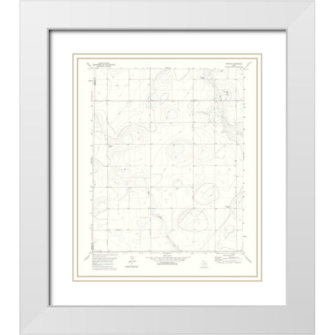 Fairview Texas Quad - USGS 1975 White Modern Wood Framed Art Print with Double Matting by USGS