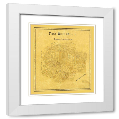 Fort Bend County Texas - 1892 White Modern Wood Framed Art Print with Double Matting by Unknown