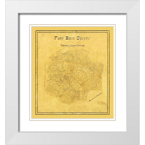 Fort Bend County Texas - 1892 White Modern Wood Framed Art Print with Double Matting by Unknown